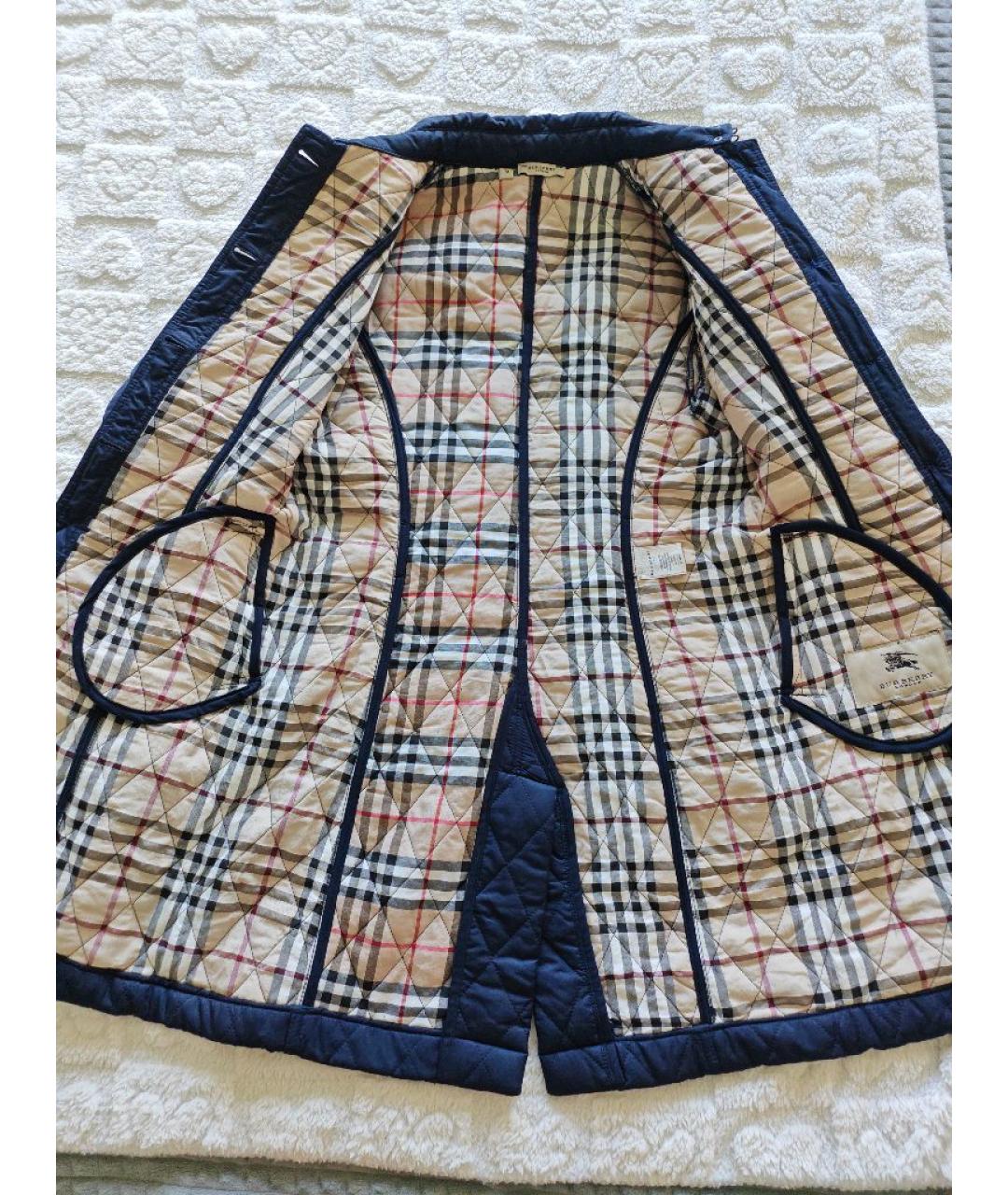 BURBERRY Синее хлопковое пальто, фото 8