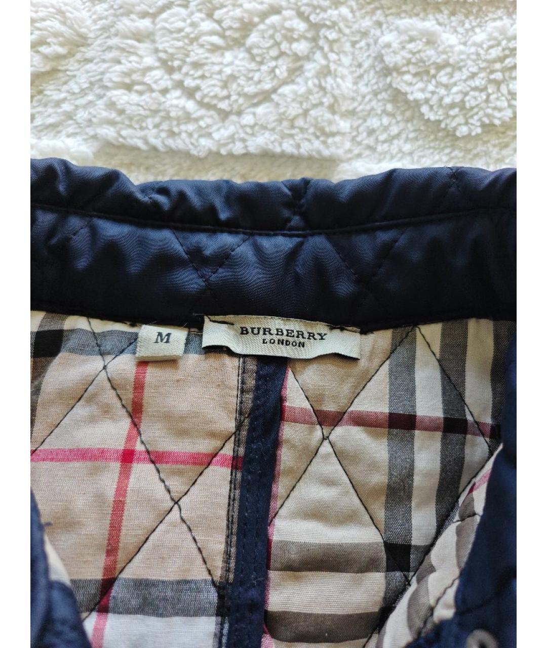 BURBERRY Синее хлопковое пальто, фото 3