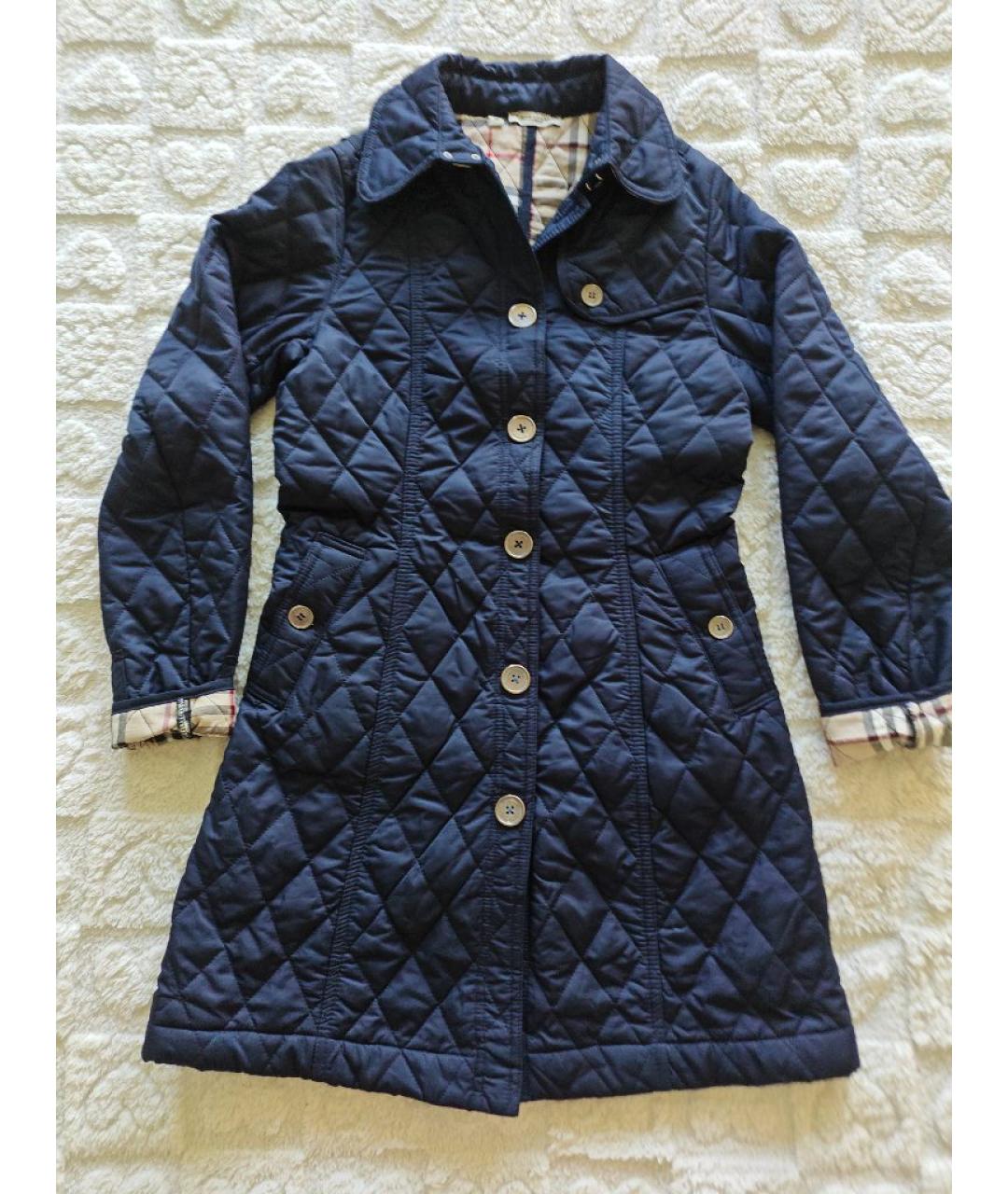 BURBERRY Синее хлопковое пальто, фото 10