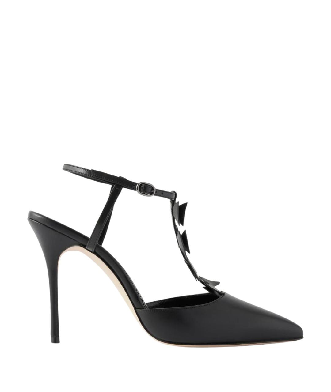 MANOLO BLAHNIK Черные кожаные туфли, фото 1