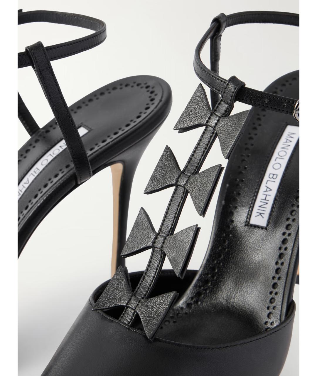 MANOLO BLAHNIK Черные кожаные туфли, фото 5