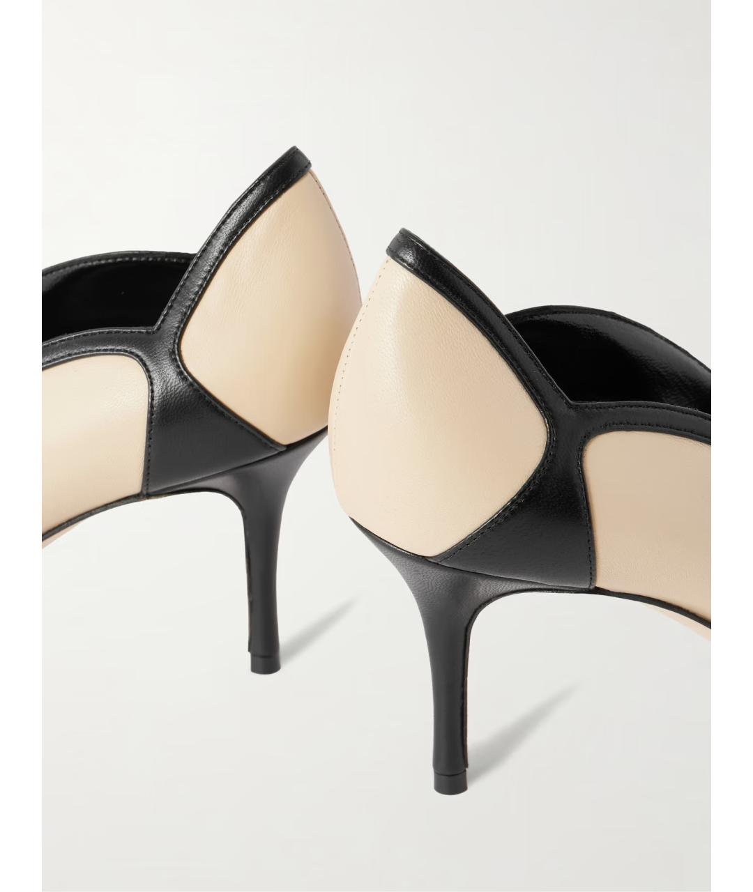 MANOLO BLAHNIK Бежевые кожаные туфли, фото 5