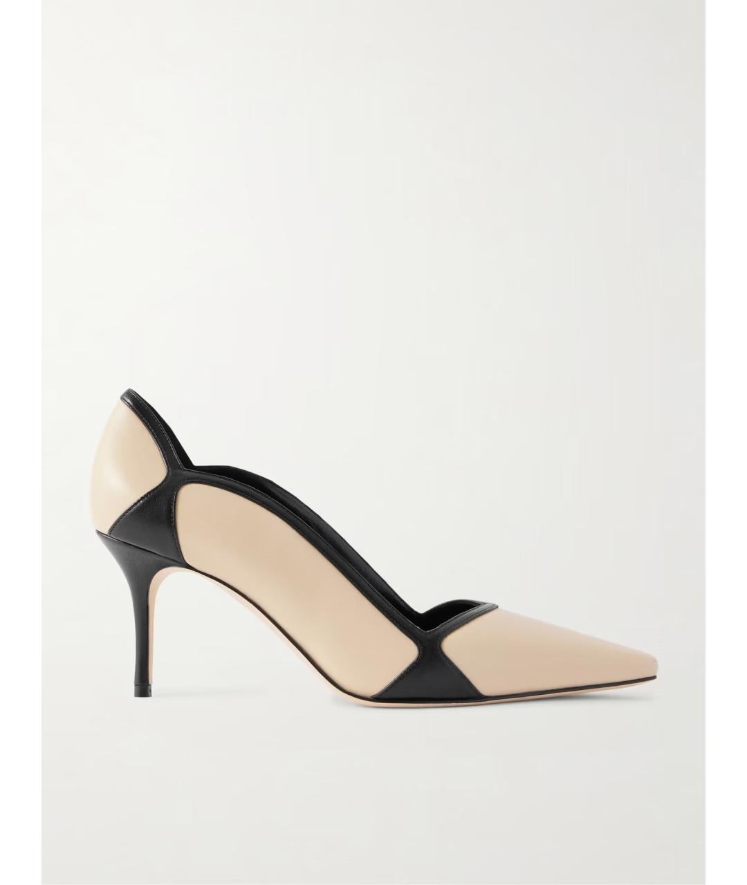 MANOLO BLAHNIK Бежевые кожаные туфли, фото 6