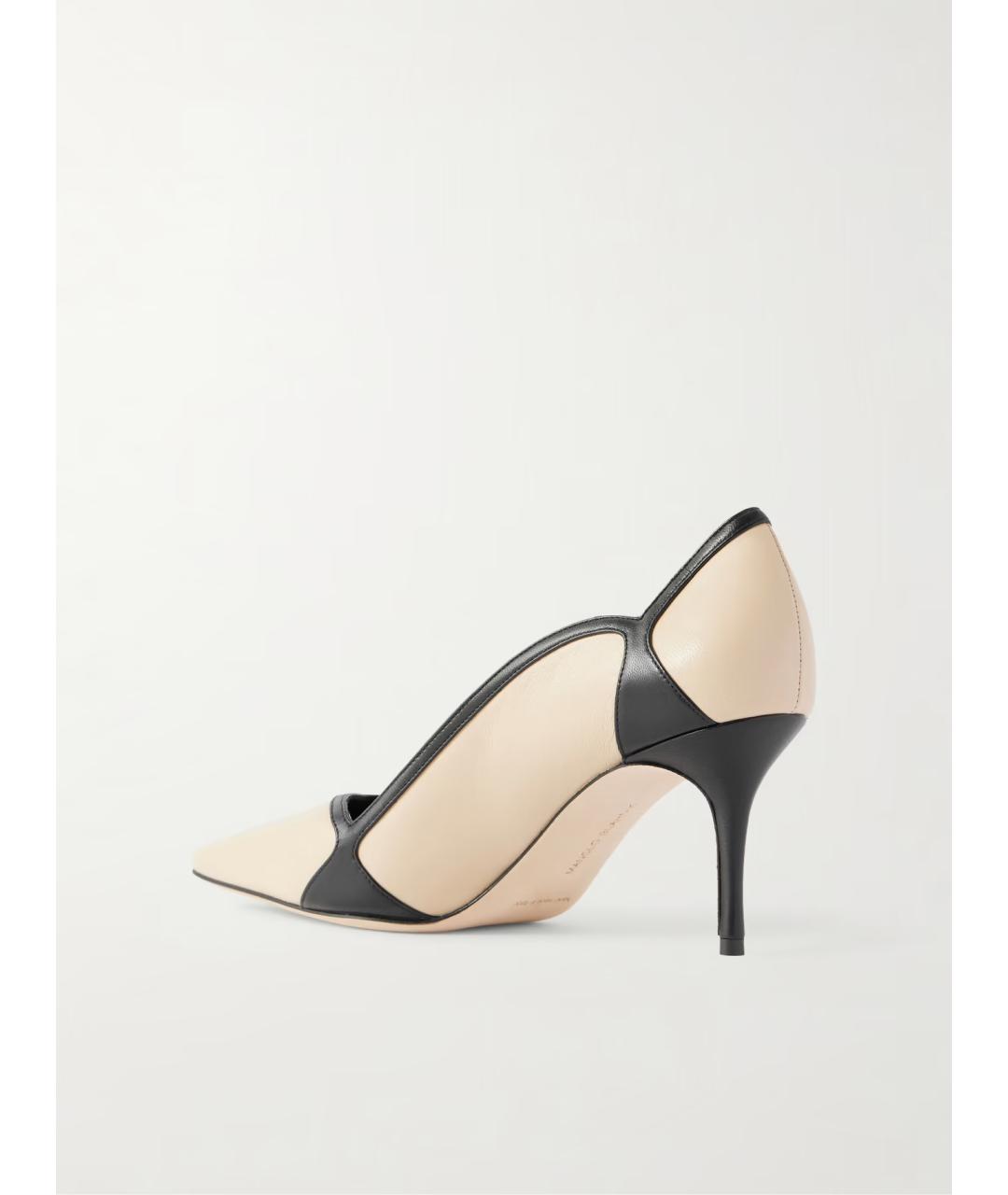 MANOLO BLAHNIK Бежевые кожаные туфли, фото 4