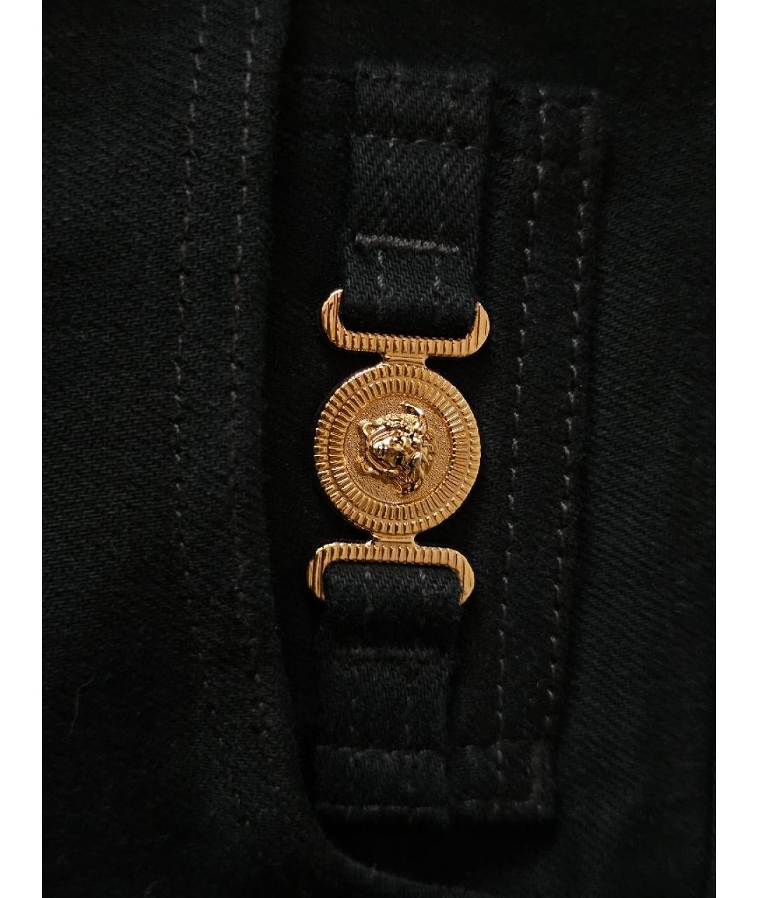 VERSACE Черные хлопко-эластановые джинсы скинни, фото 4