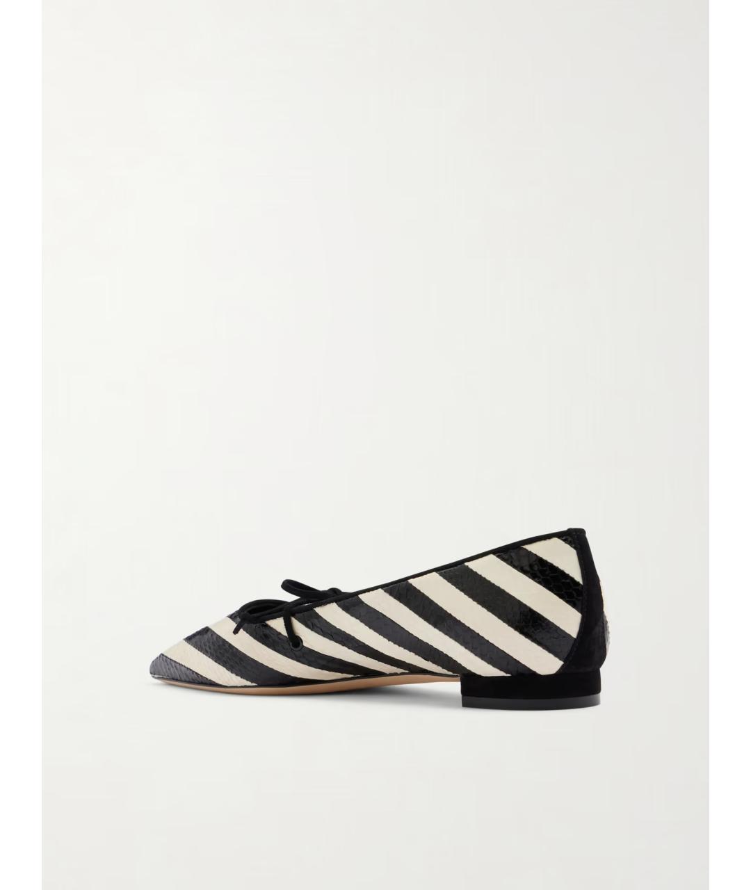 MANOLO BLAHNIK Черные балетки из кожи питона, фото 6