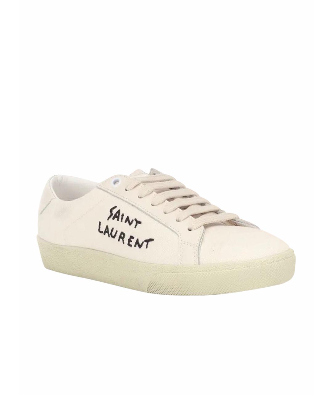 SAINT LAURENT Белые текстильные кеды, фото 1