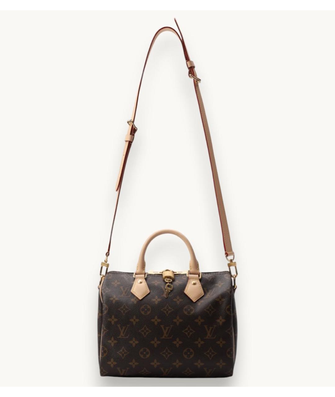 LOUIS VUITTON Коричневая кожаная сумка через плечо, фото 4
