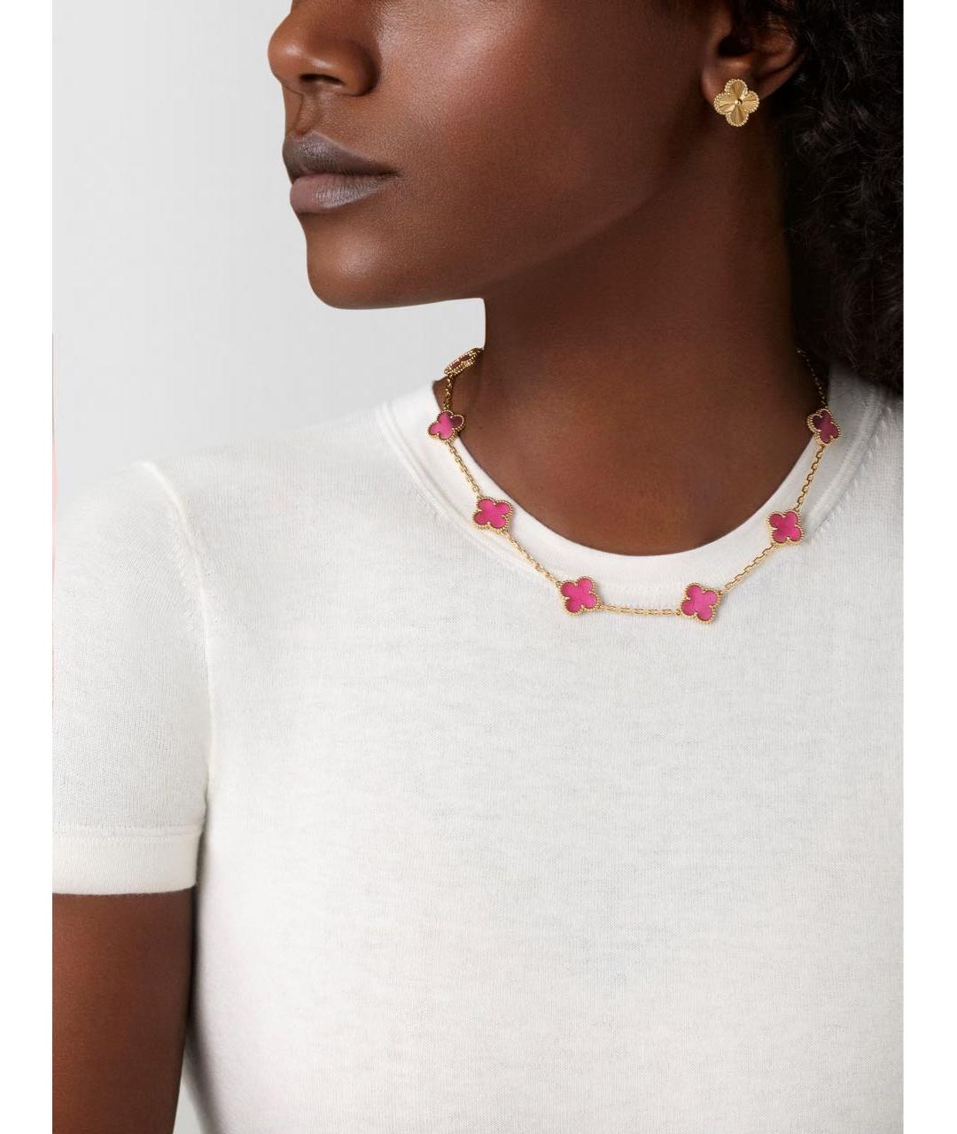 VAN CLEEF & ARPELS Розовое колье из желтого золота, фото 3