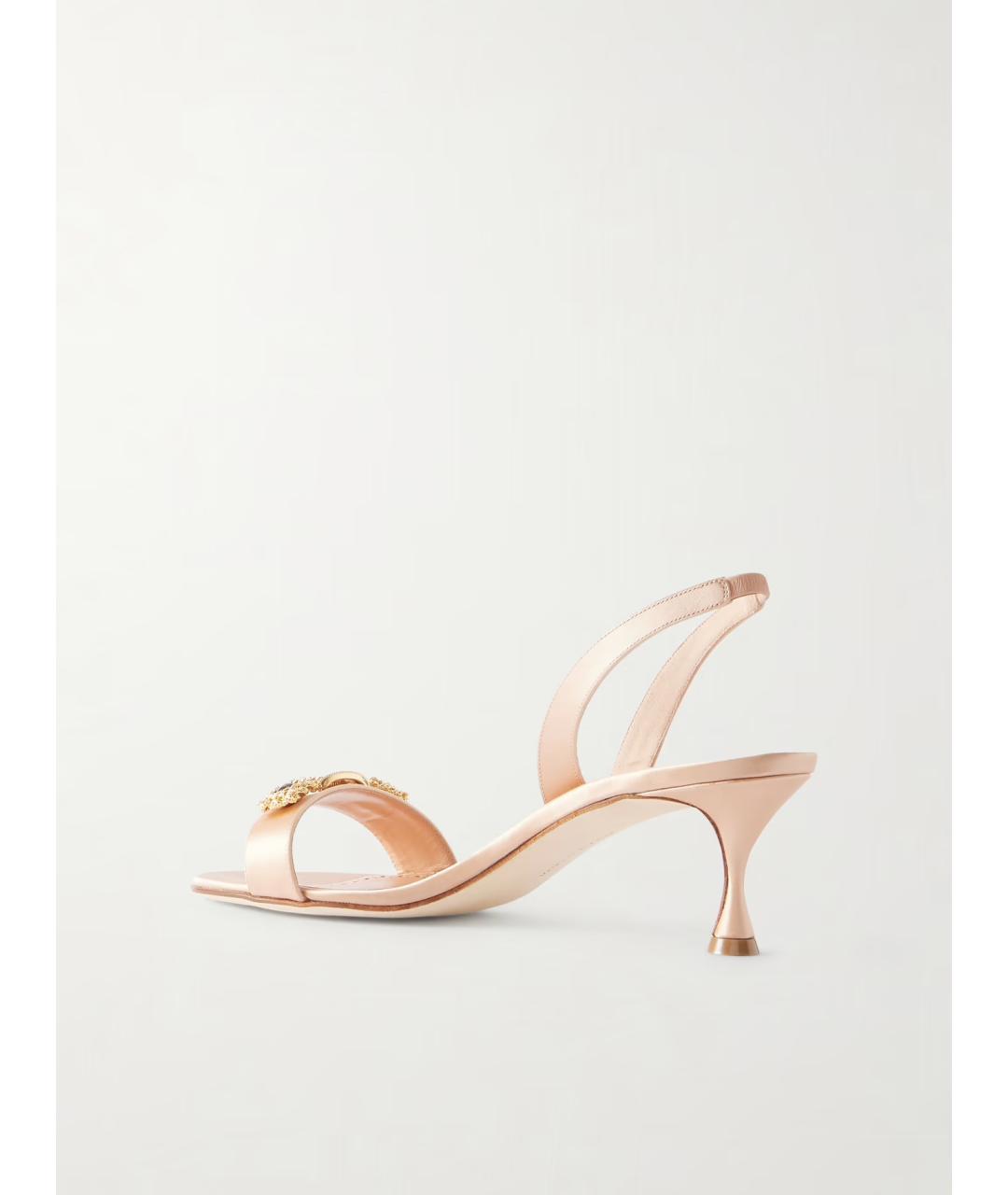MANOLO BLAHNIK Розовые текстильные мюли, фото 4