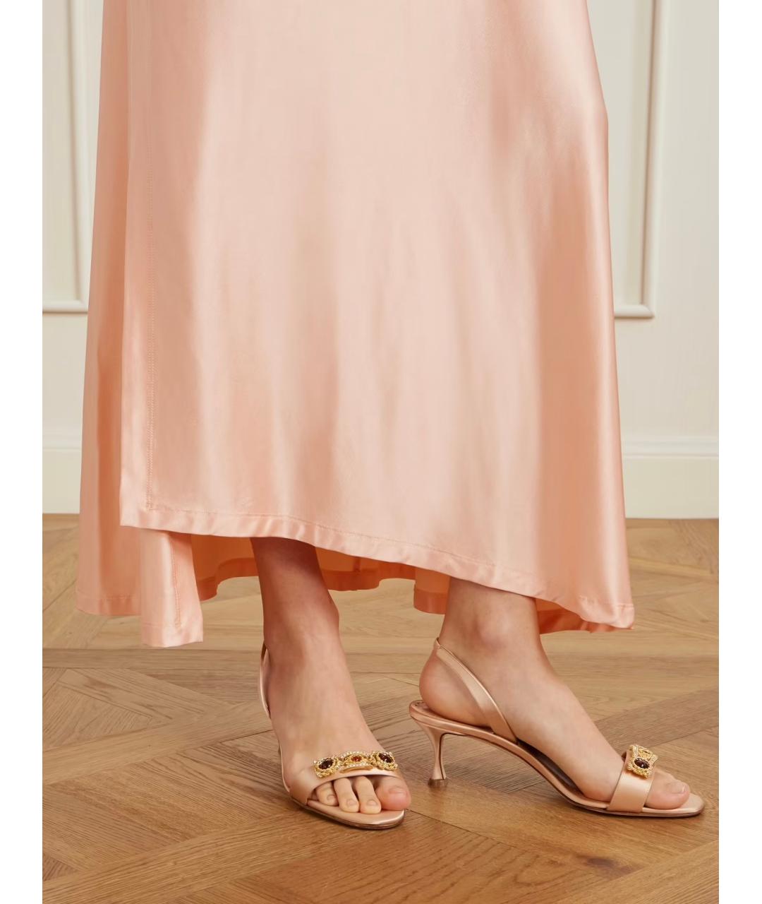 MANOLO BLAHNIK Розовые текстильные мюли, фото 2