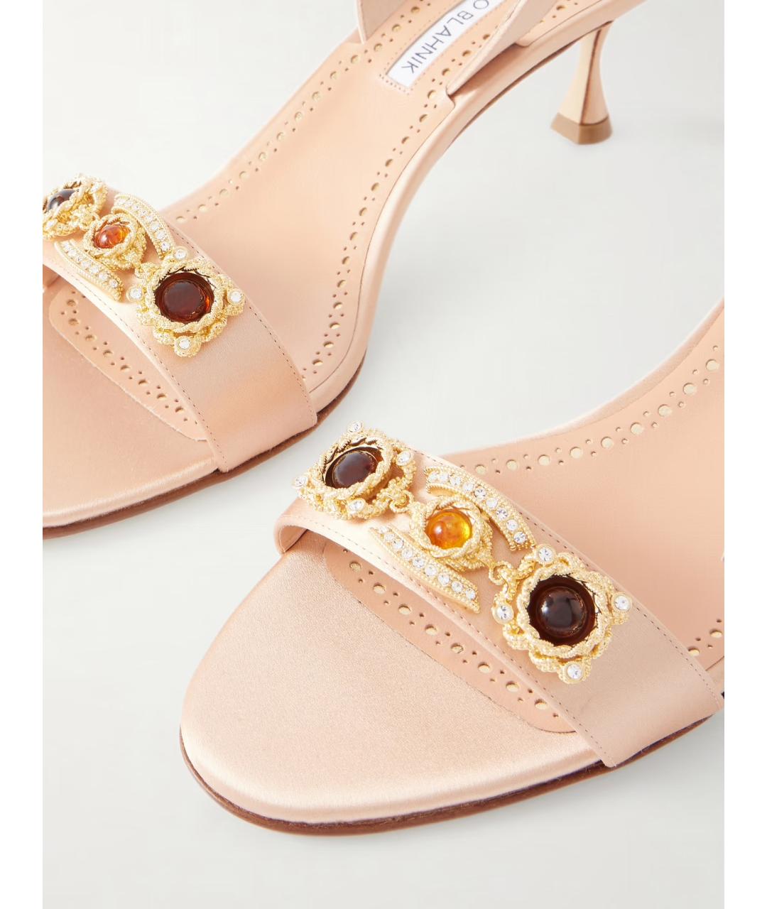 MANOLO BLAHNIK Розовые текстильные мюли, фото 5