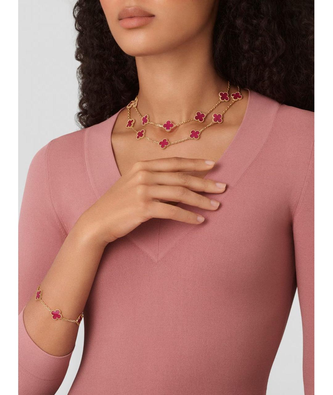 VAN CLEEF & ARPELS Розовое колье из желтого золота, фото 3