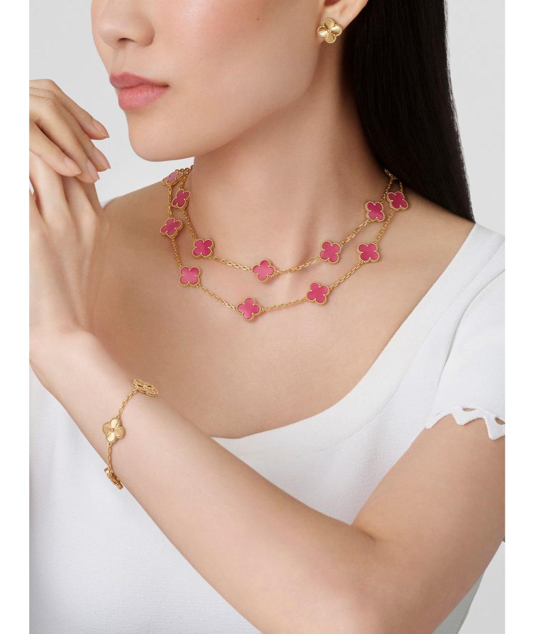 VAN CLEEF & ARPELS Розовое колье из желтого золота, фото 4