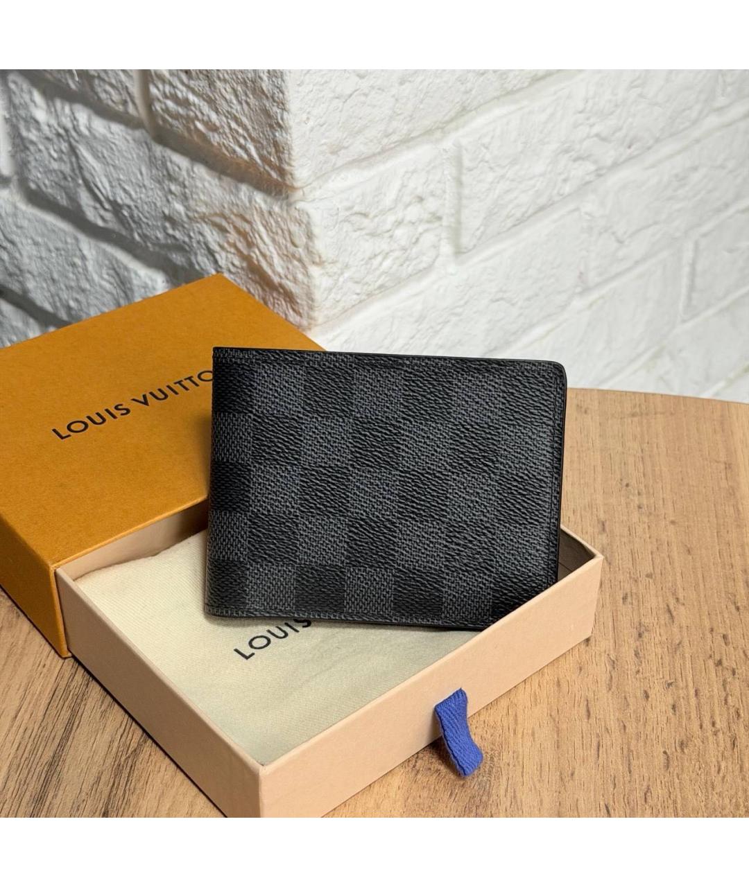 LOUIS VUITTON Антрацитовый кошелек, фото 4