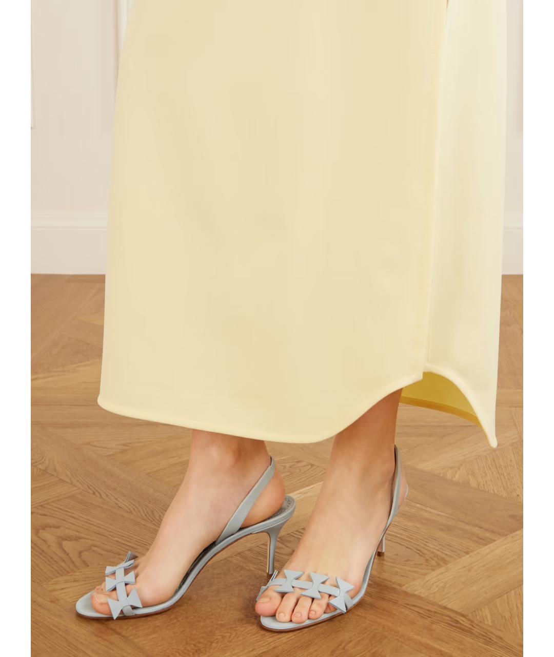 MANOLO BLAHNIK Голубые кожаные мюли, фото 2