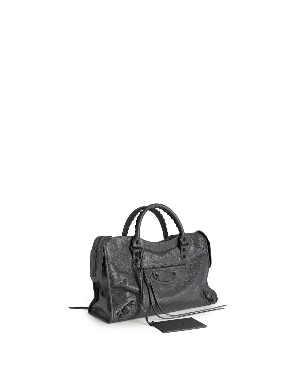 BALENCIAGA Серая кожаная сумка тоут, фото 2
