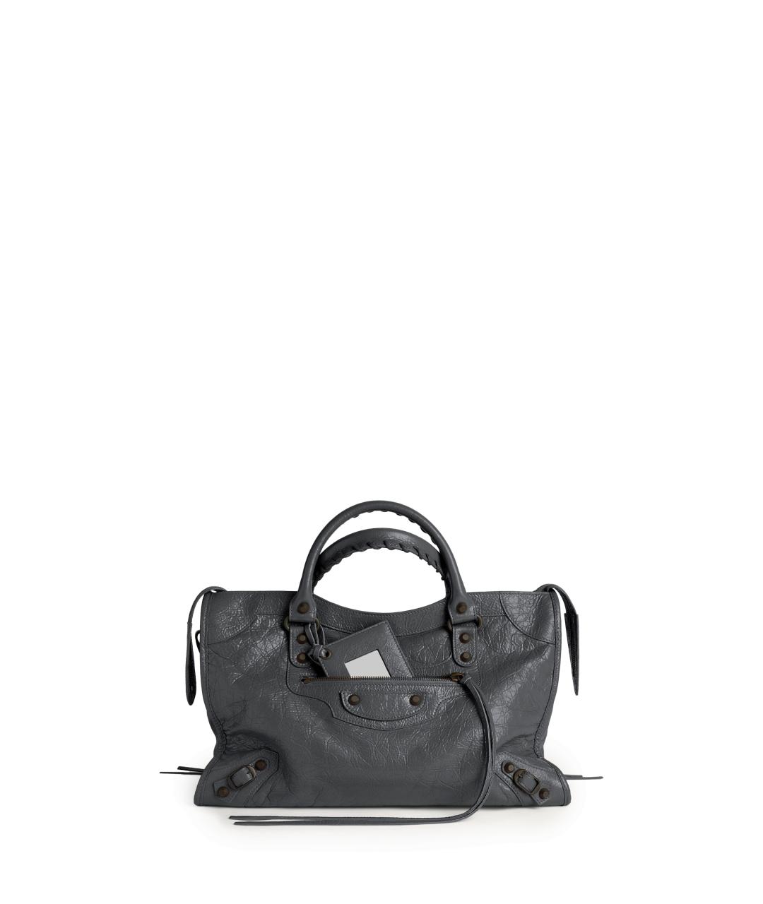 BALENCIAGA Серая кожаная сумка тоут, фото 1