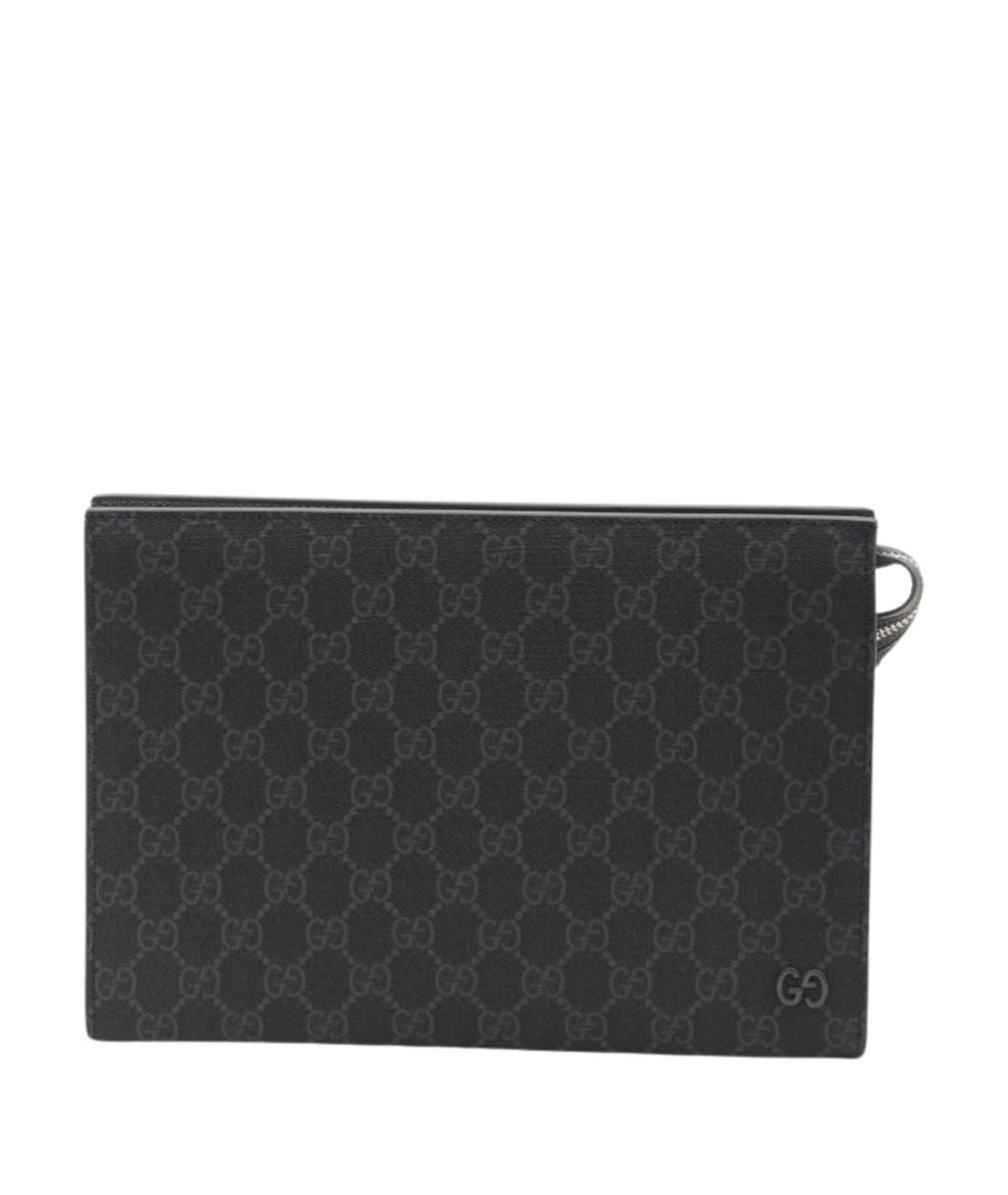 GUCCI Черная барсетка из канвы, фото 1