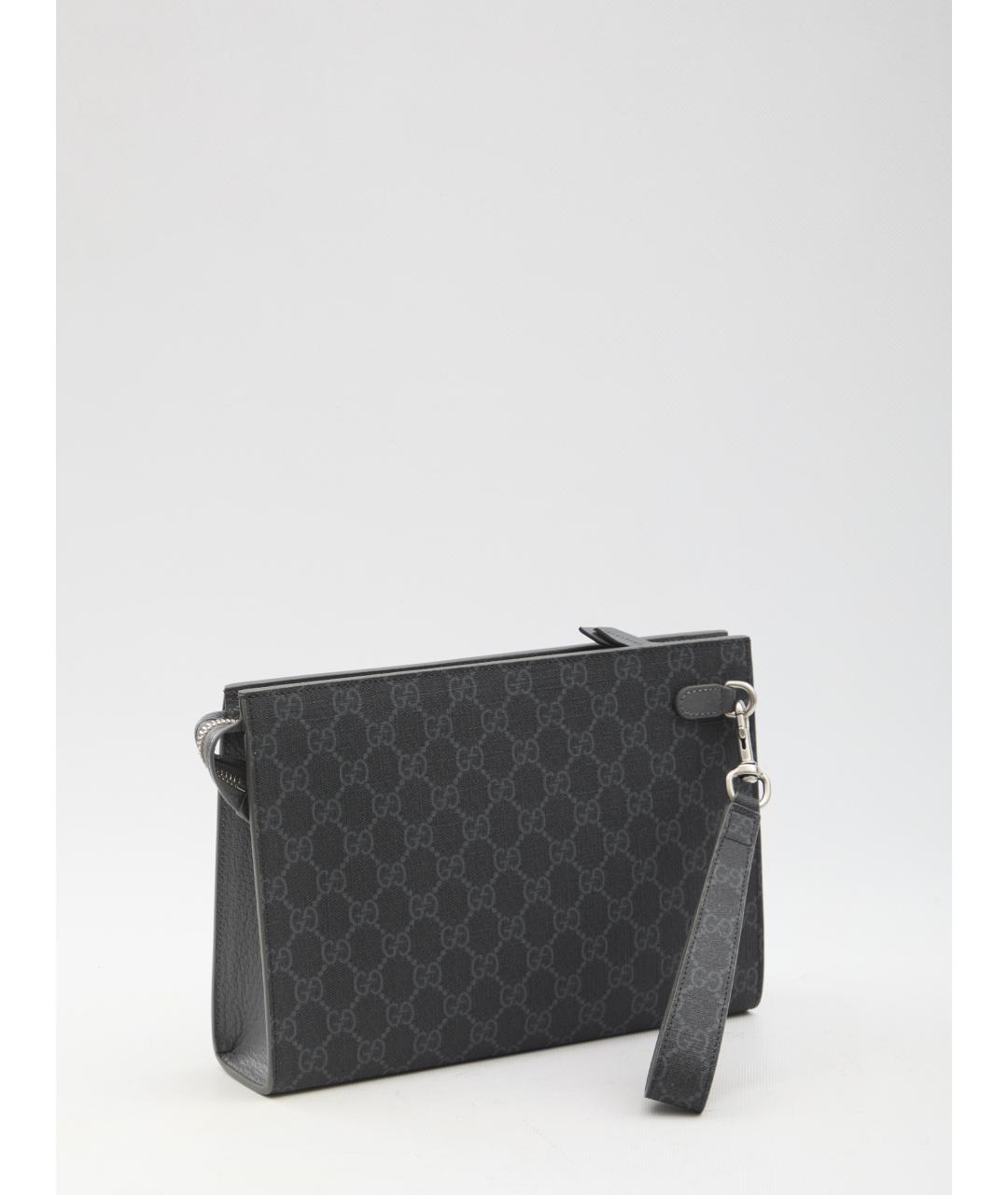 GUCCI Черная барсетка из канвы, фото 2