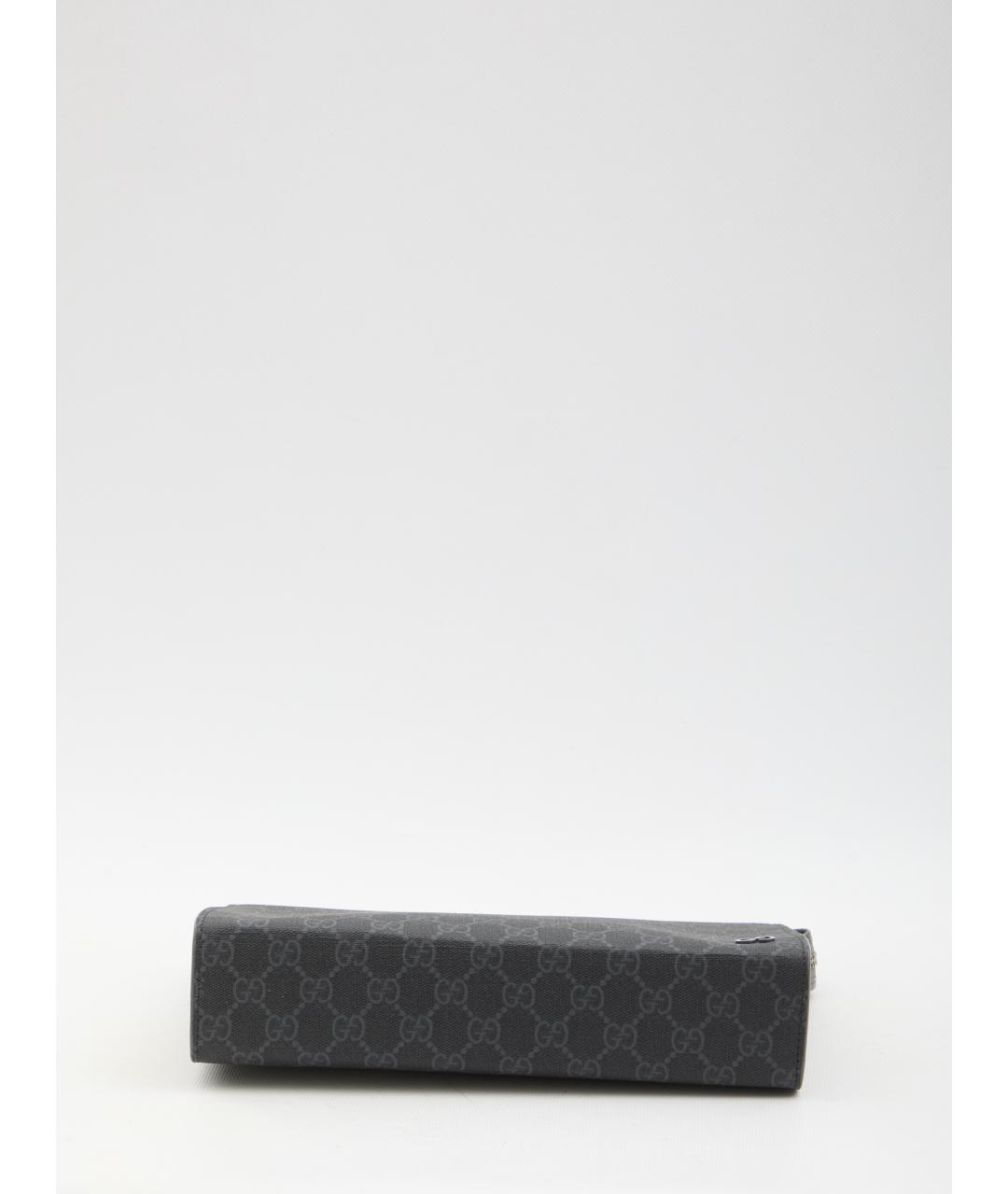 GUCCI Черная барсетка из канвы, фото 3