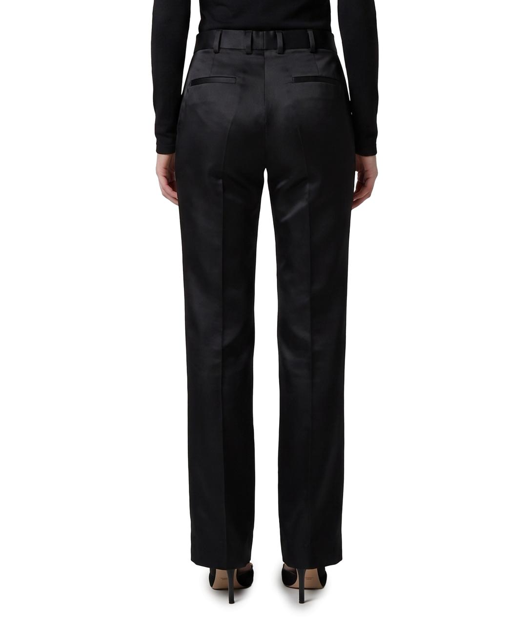 GUCCI Черные шелковые прямые брюки, фото 3