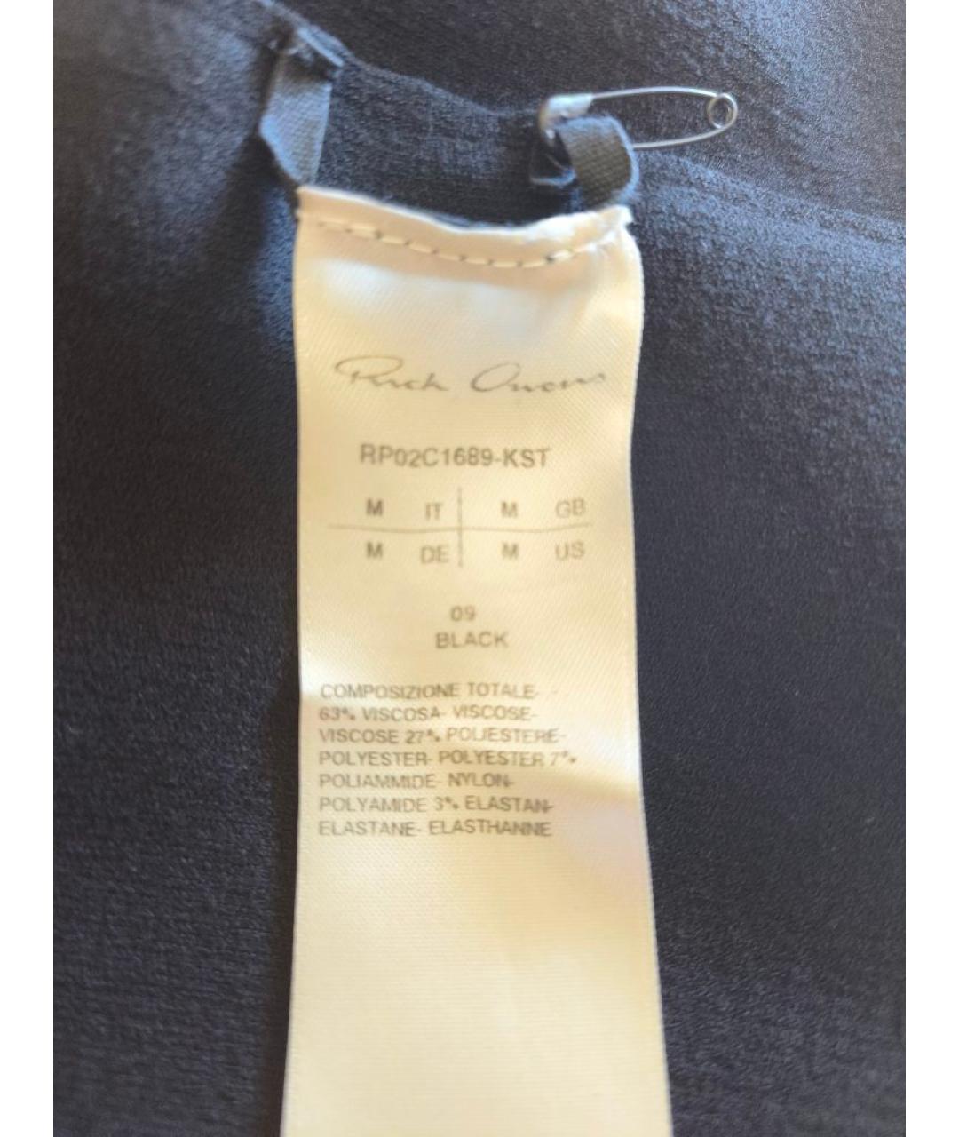 RICK OWENS Черное вискозное коктейльное платье, фото 8