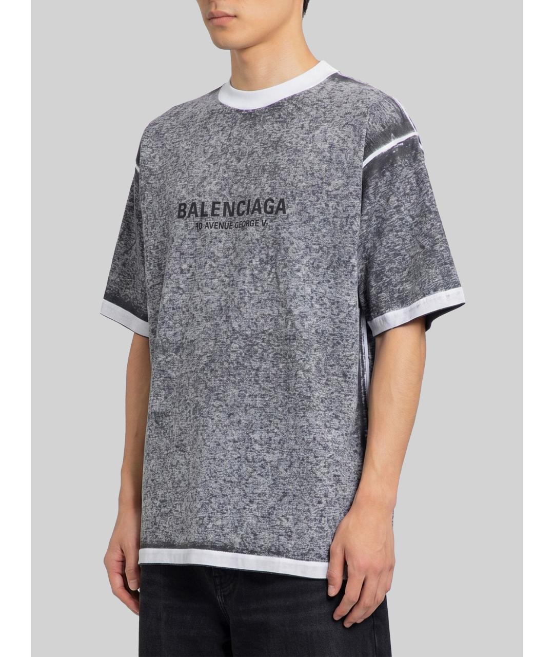 BALENCIAGA Черная хлопковая футболка, фото 2
