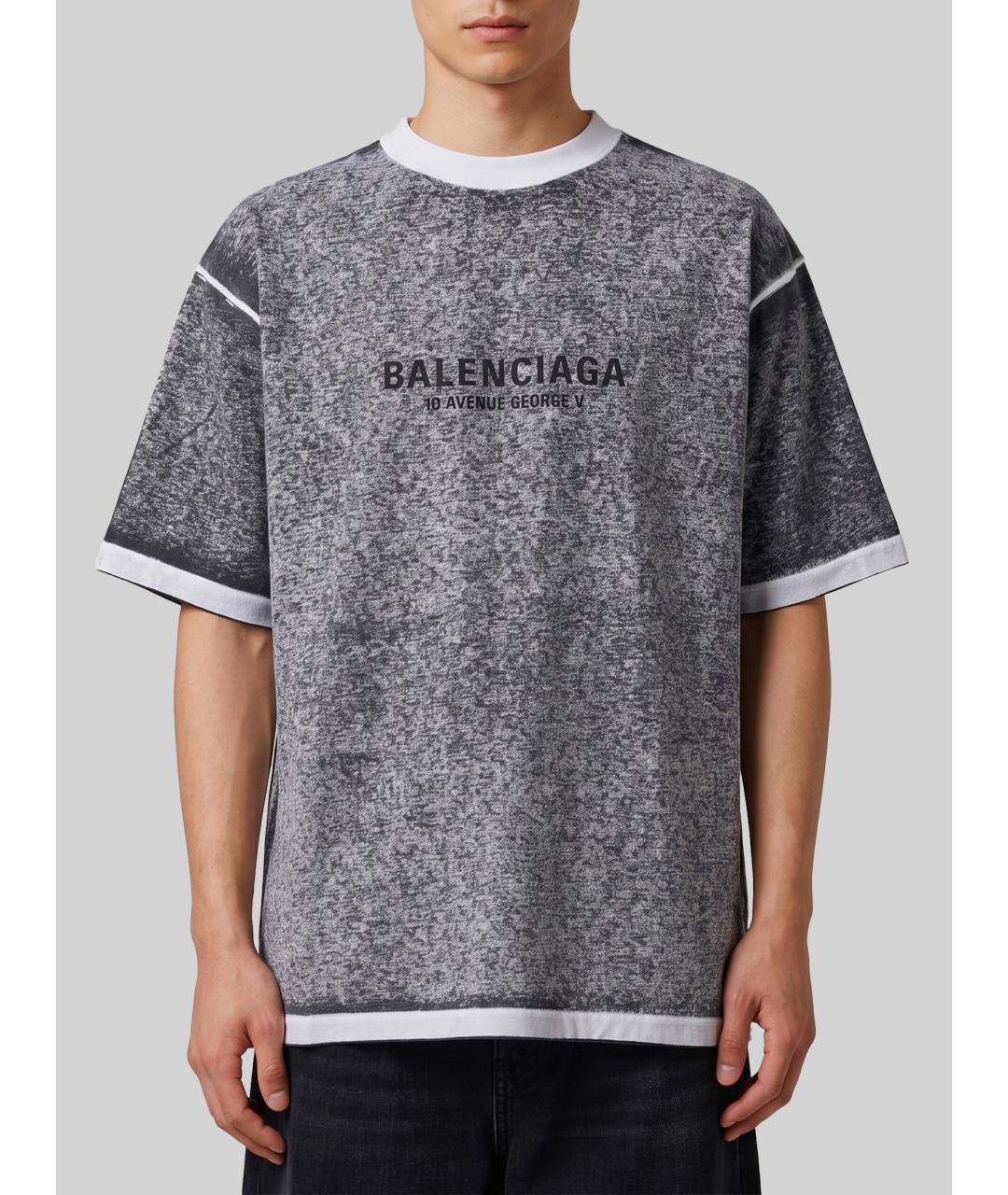 BALENCIAGA Черная хлопковая футболка, фото 4