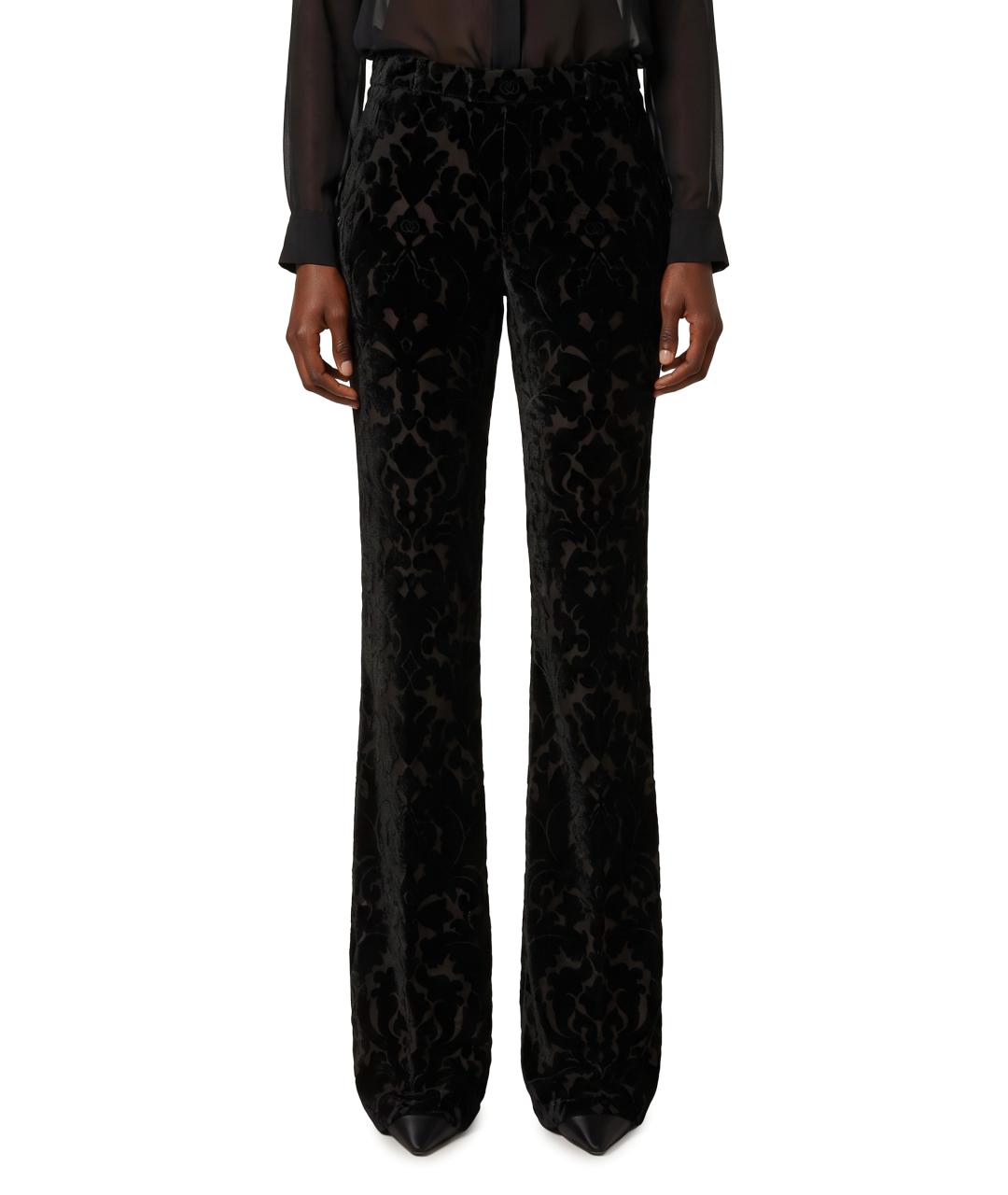GUCCI Черные вискозные прямые брюки, фото 1