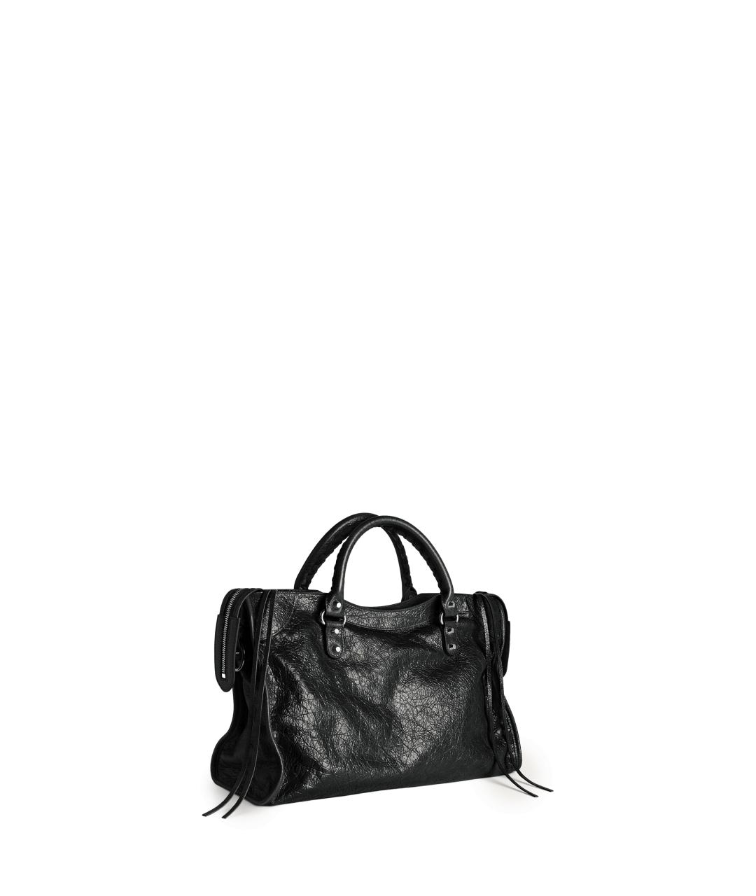 BALENCIAGA Черная кожаная сумка тоут, фото 3