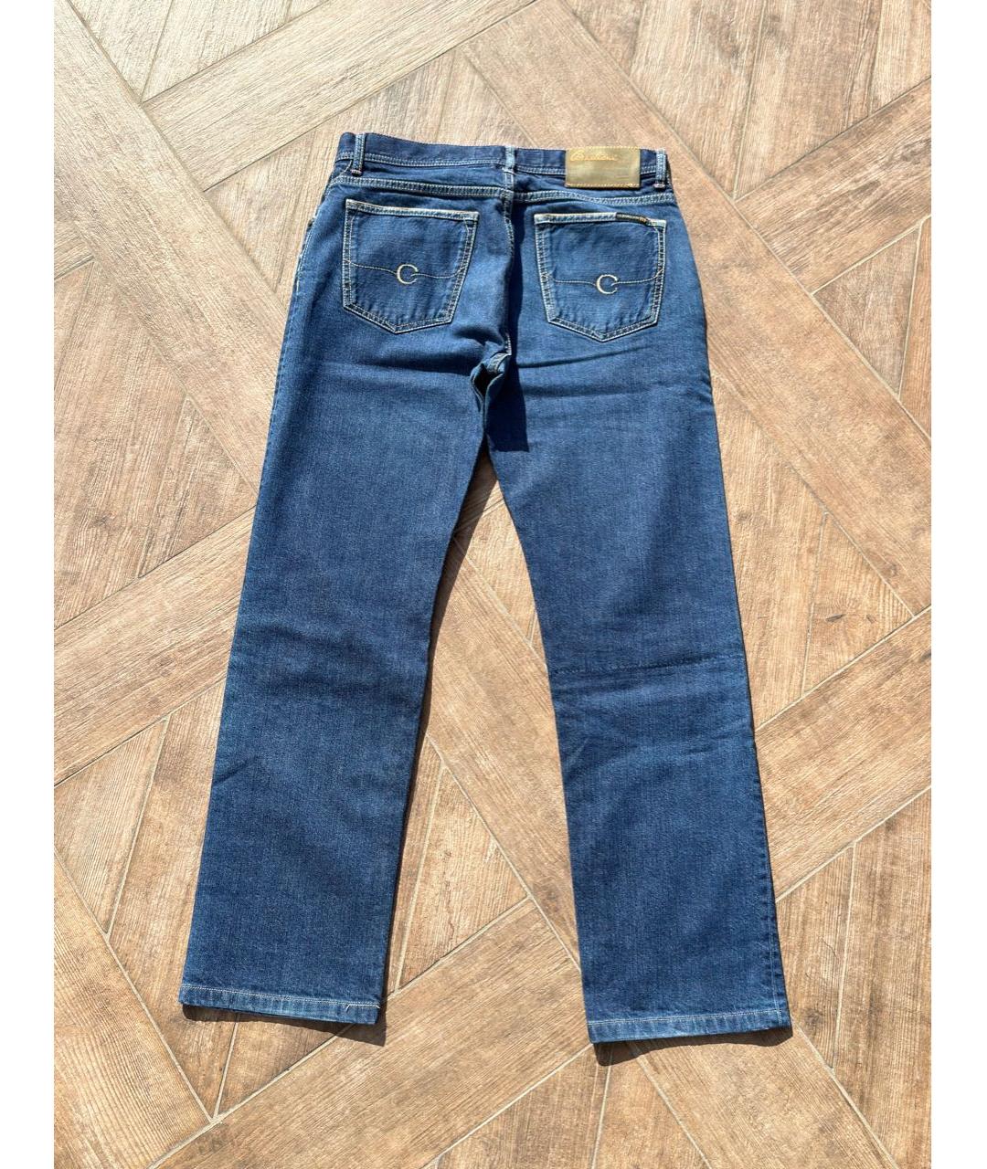 CORNELIANI Темно-синие хлопковые прямые джинсы, фото 2