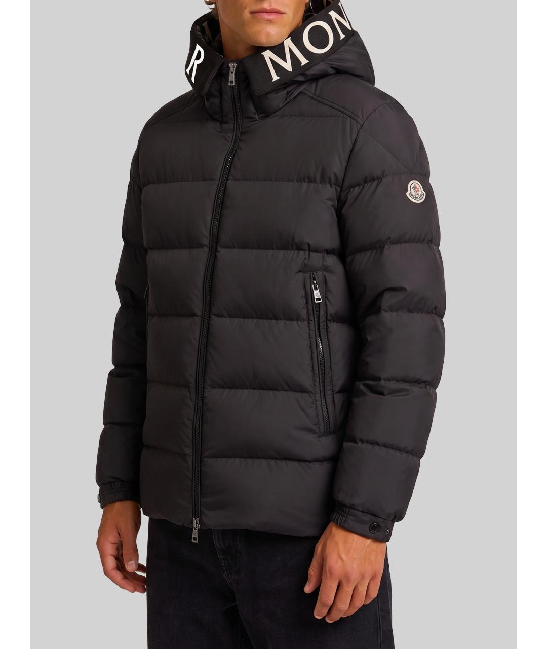 MONCLER Черный полиэстеровый пуховик, фото 3