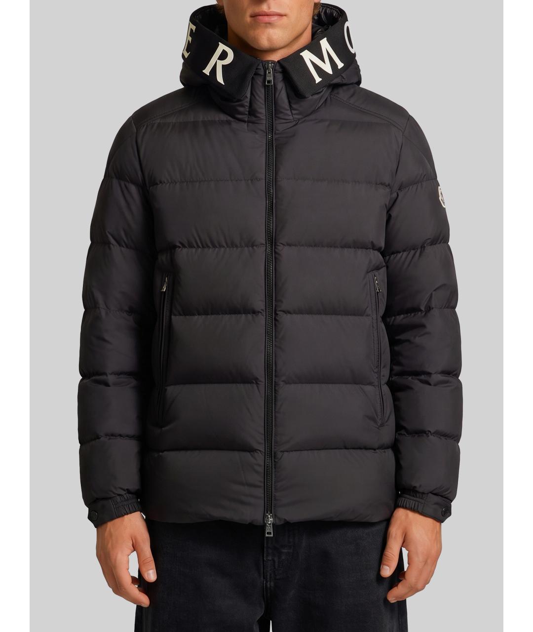 MONCLER Черный полиэстеровый пуховик, фото 2