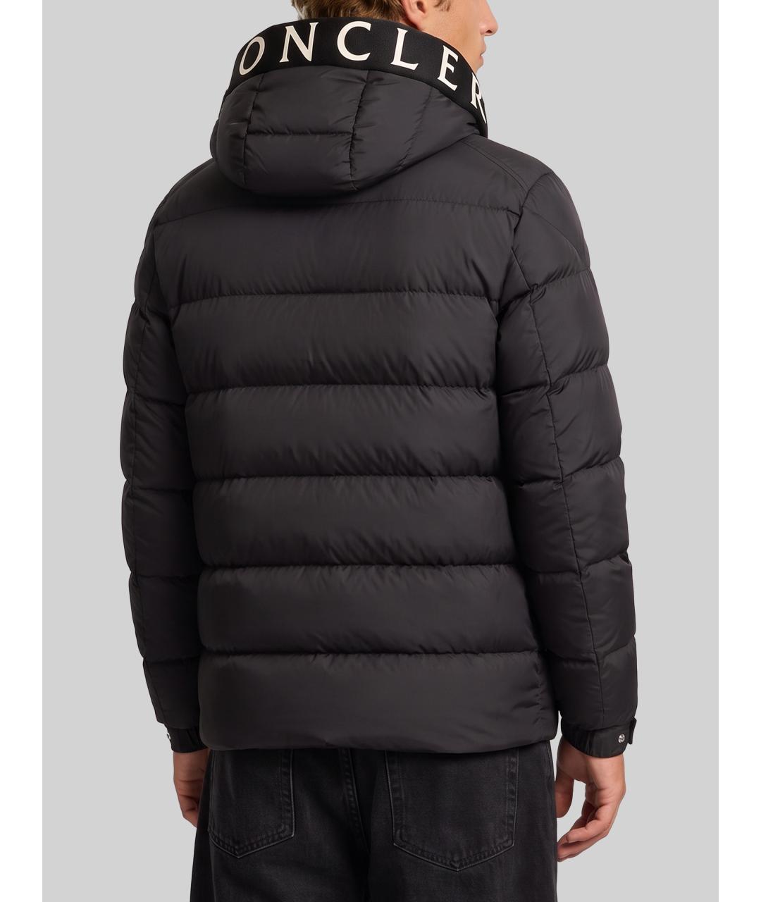 MONCLER Черный полиэстеровый пуховик, фото 4
