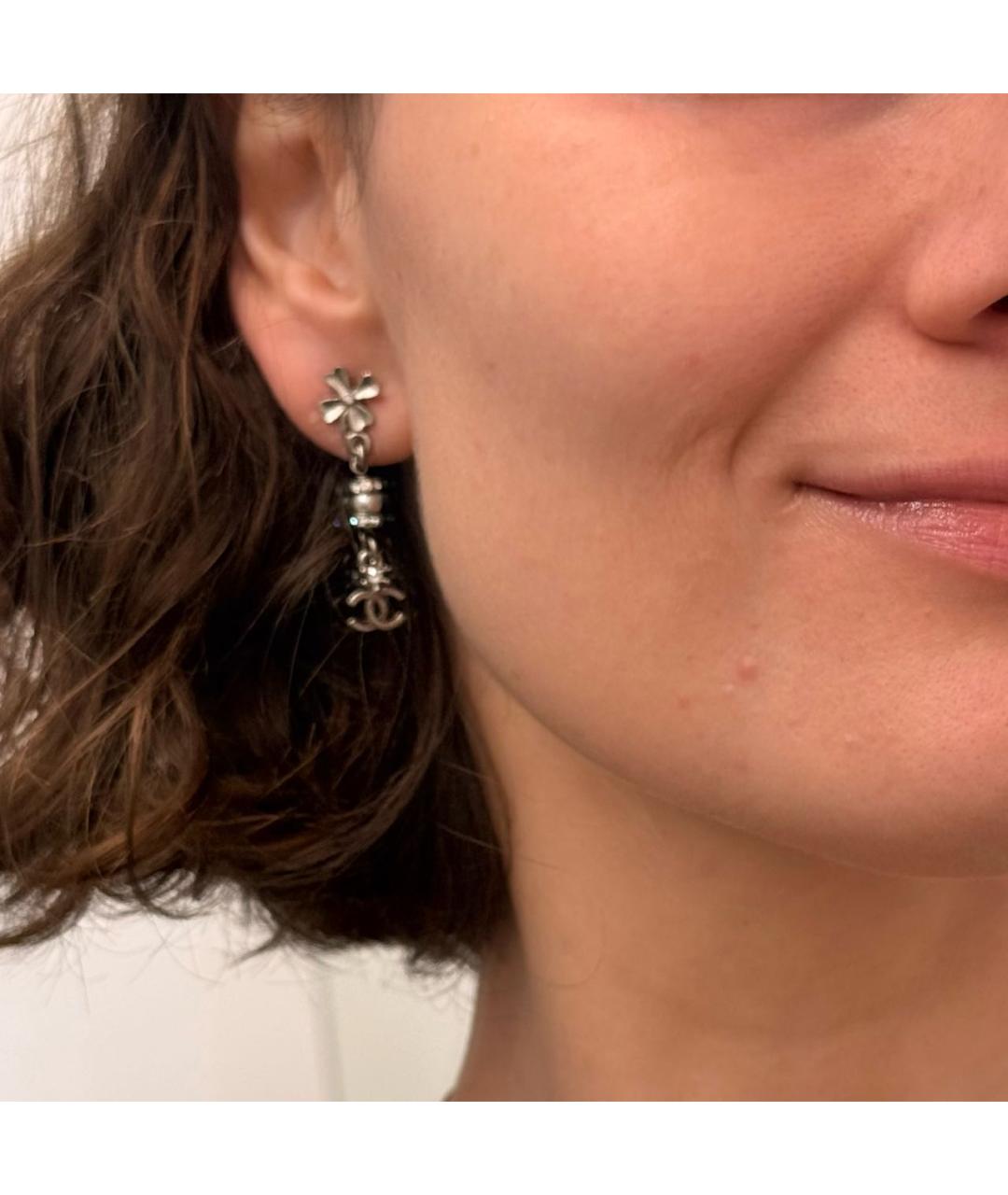 CHANEL Серебряные серьги, фото 2