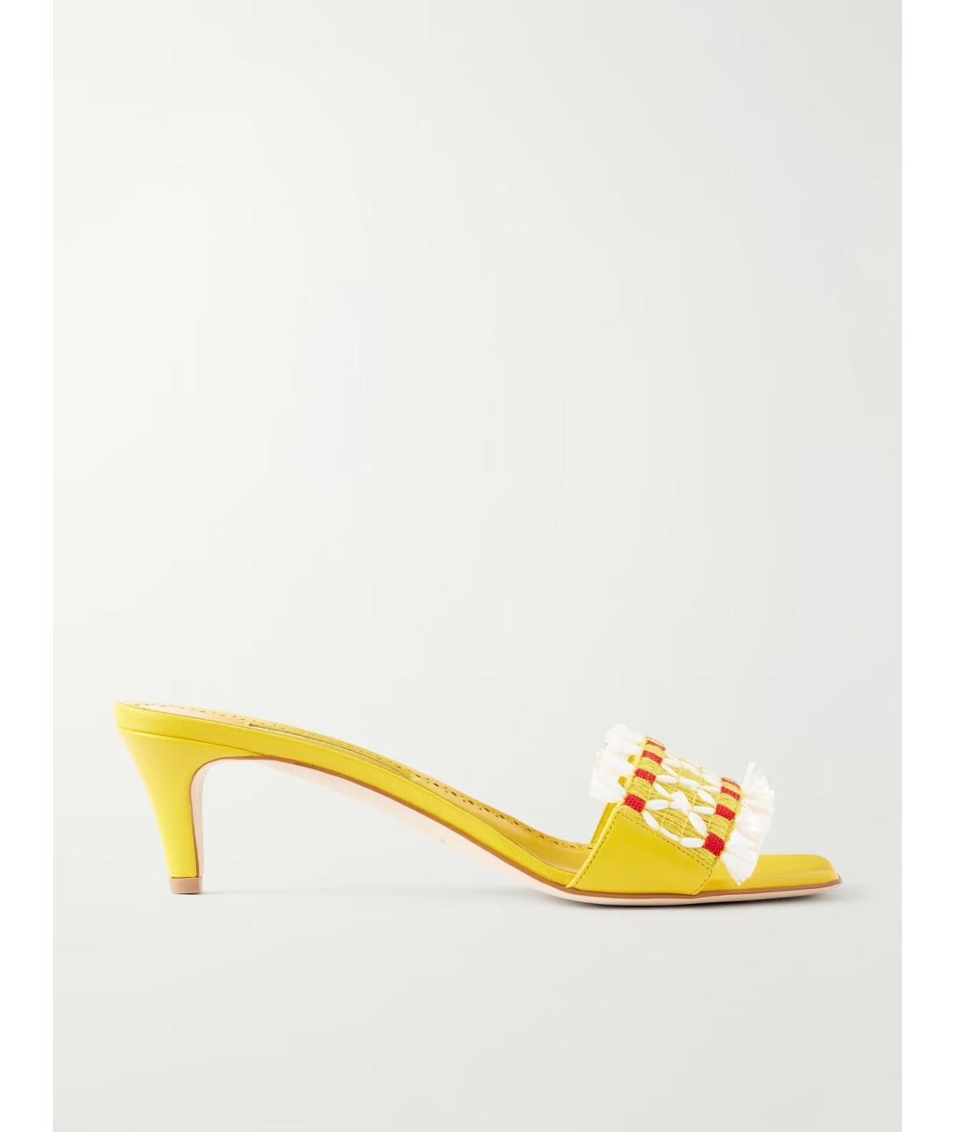 MANOLO BLAHNIK Желтые мюли, фото 6