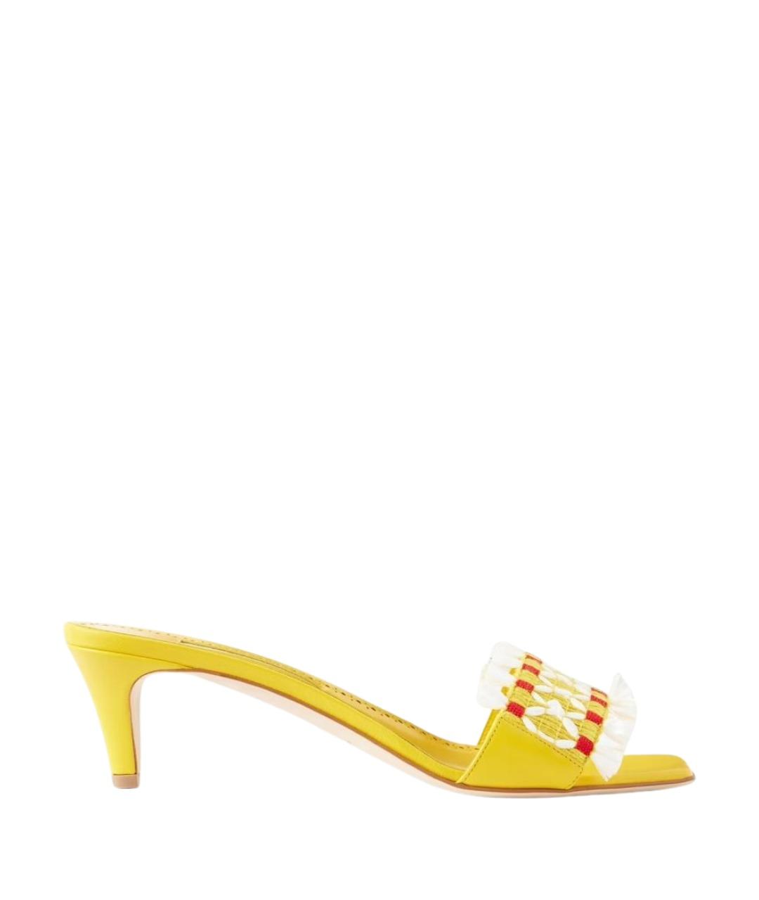 MANOLO BLAHNIK Желтые мюли, фото 1