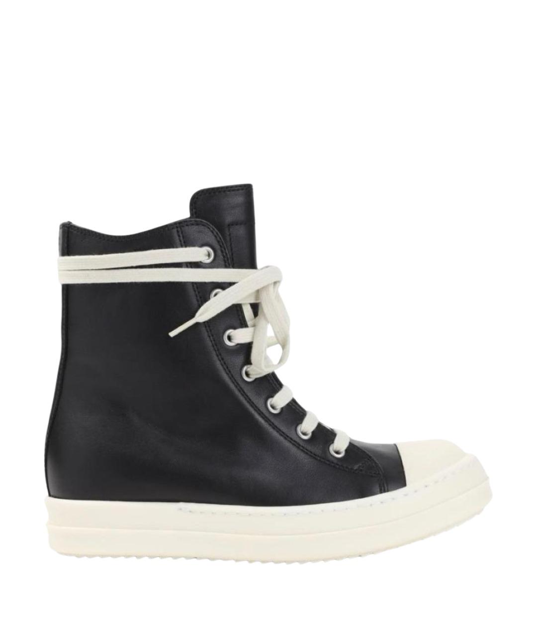 RICK OWENS Черные кожаные кеды, фото 10