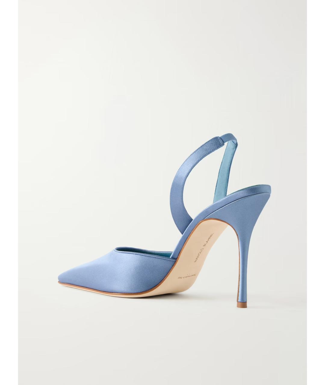 MANOLO BLAHNIK Голубые текстильные туфли, фото 5