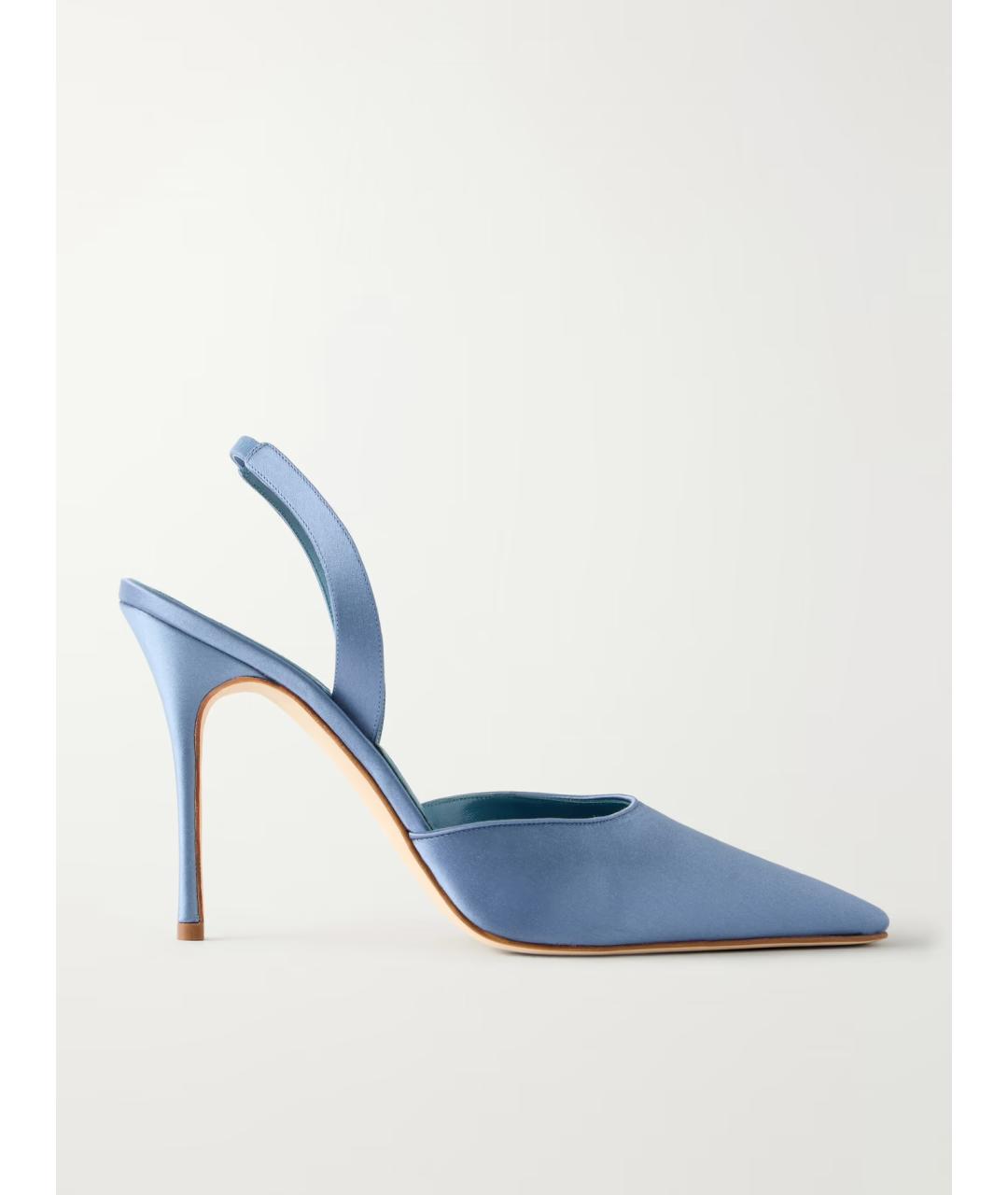 MANOLO BLAHNIK Голубые текстильные туфли, фото 6