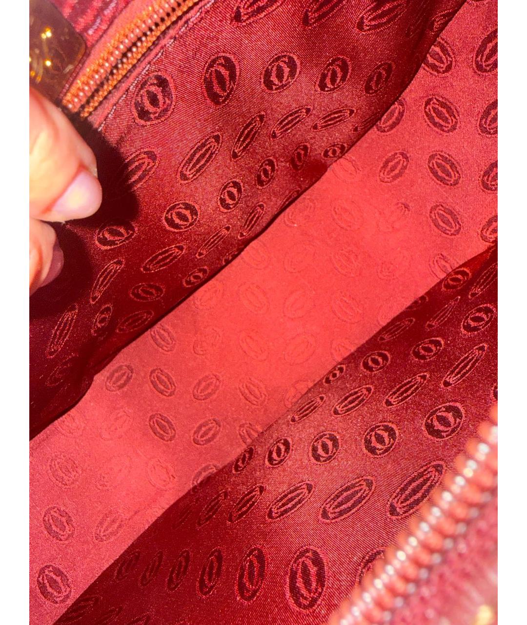 CARTIER Бордовая кожаная сумка через плечо, фото 6