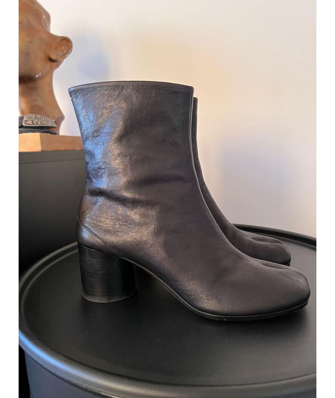 MAISON MARGIELA Черные кожаные ботильоны, фото 8