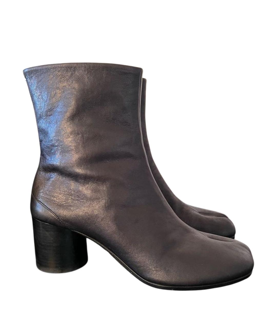 MAISON MARGIELA Черные кожаные ботильоны, фото 9