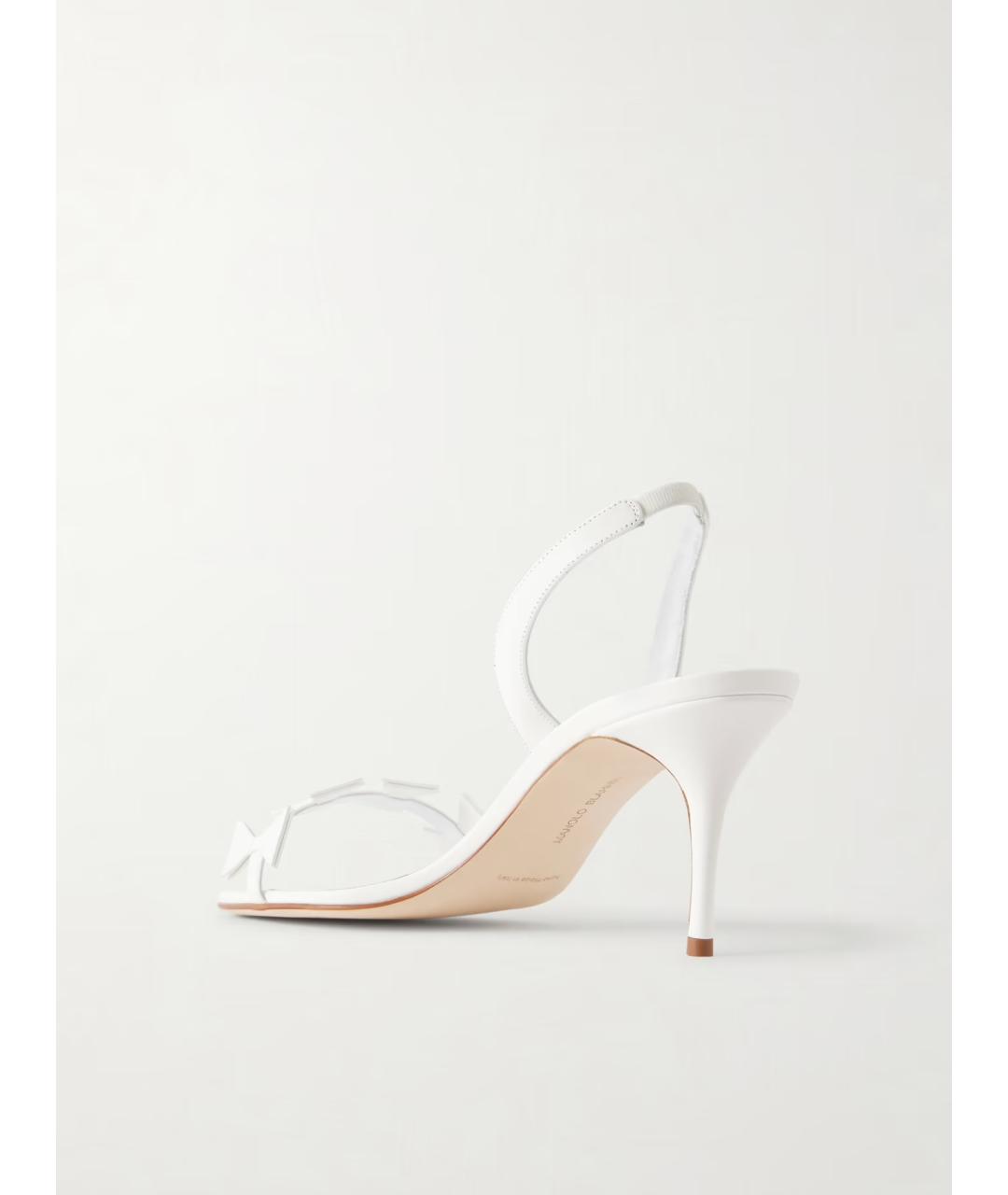 MANOLO BLAHNIK Белые кожаные мюли, фото 5