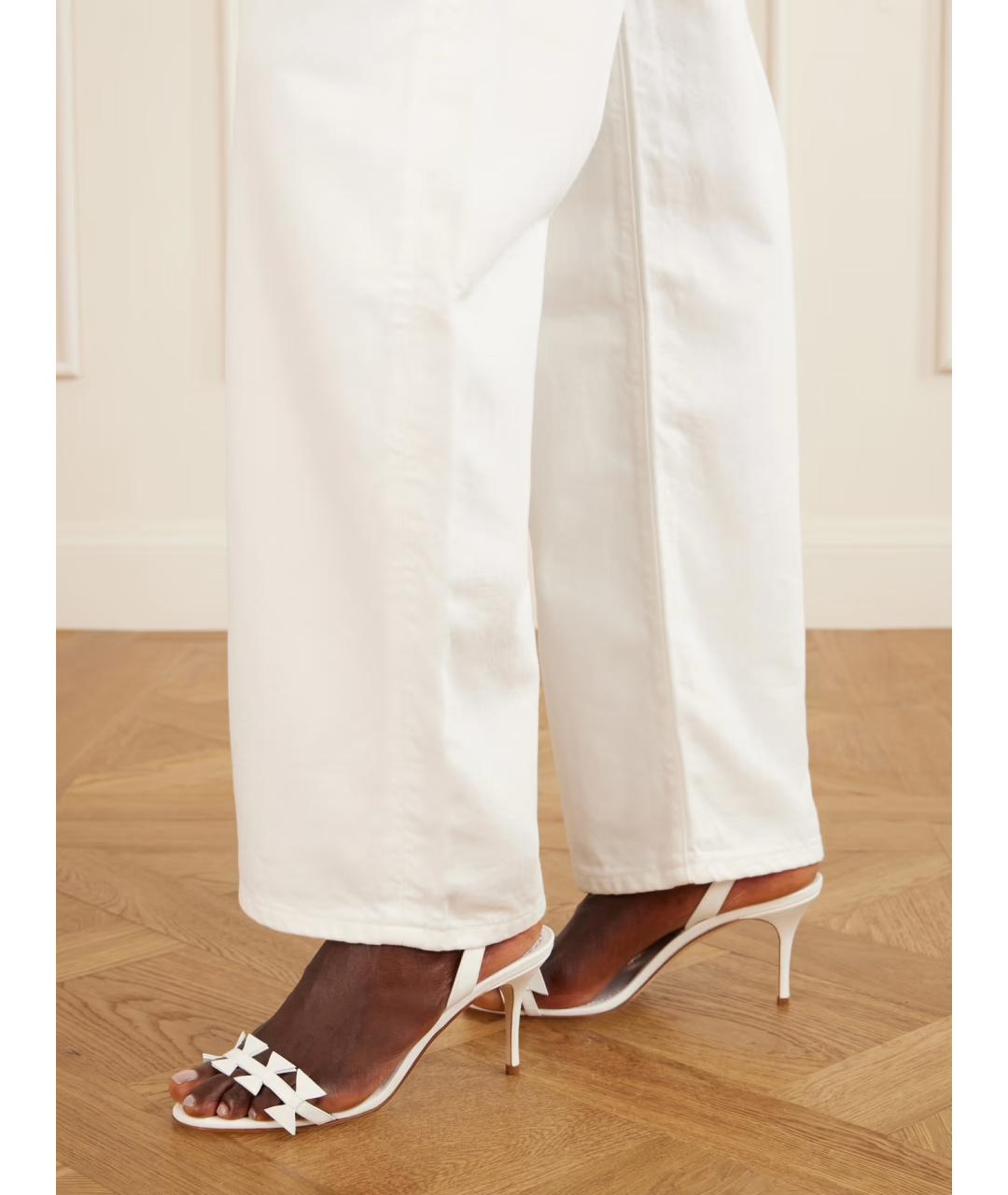 MANOLO BLAHNIK Белые кожаные мюли, фото 2