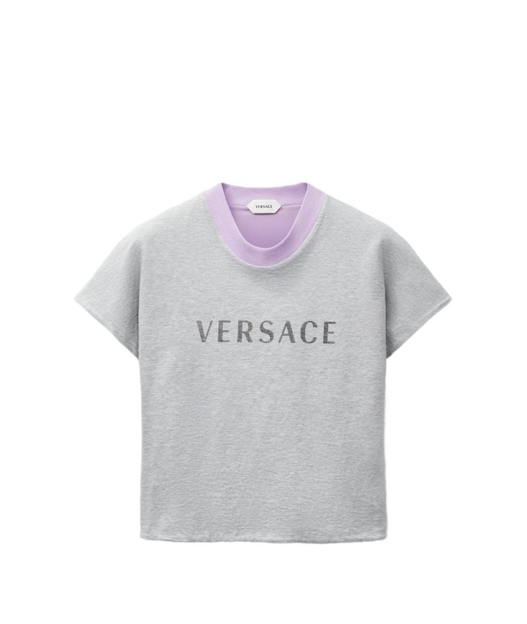 VERSACE Серая хлопковая футболка, фото 1