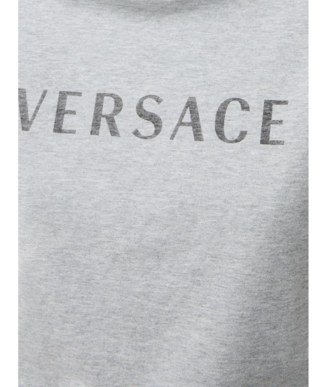 VERSACE Серая хлопковая футболка, фото 3