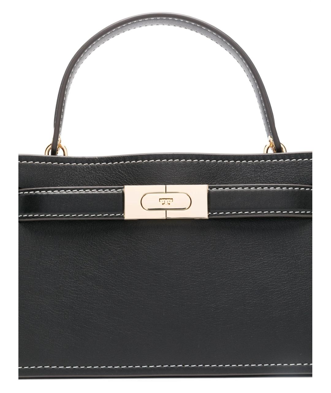 TORY BURCH Черная кожаная сумка с короткими ручками, фото 3