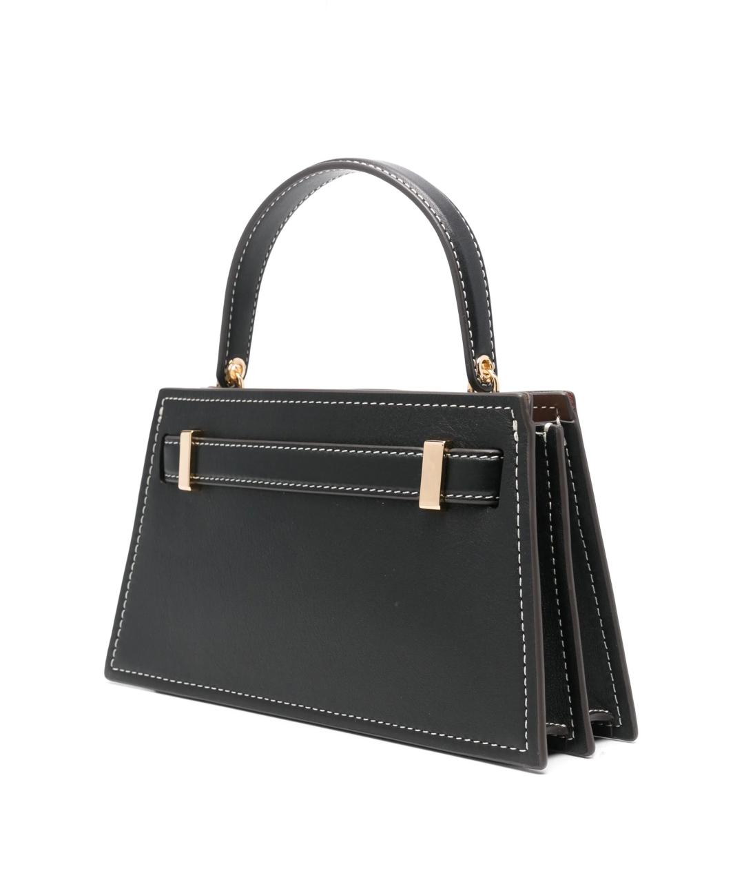 TORY BURCH Черная кожаная сумка с короткими ручками, фото 2